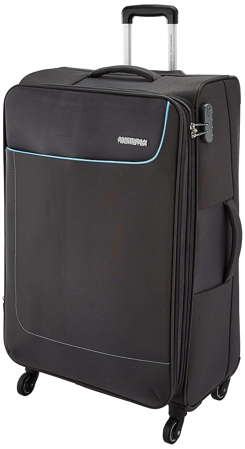 American Tourister Jamaica 80 Cm Large Grey 4 Wheel Spinner Polyester Check-in Soft Luggage for Travel