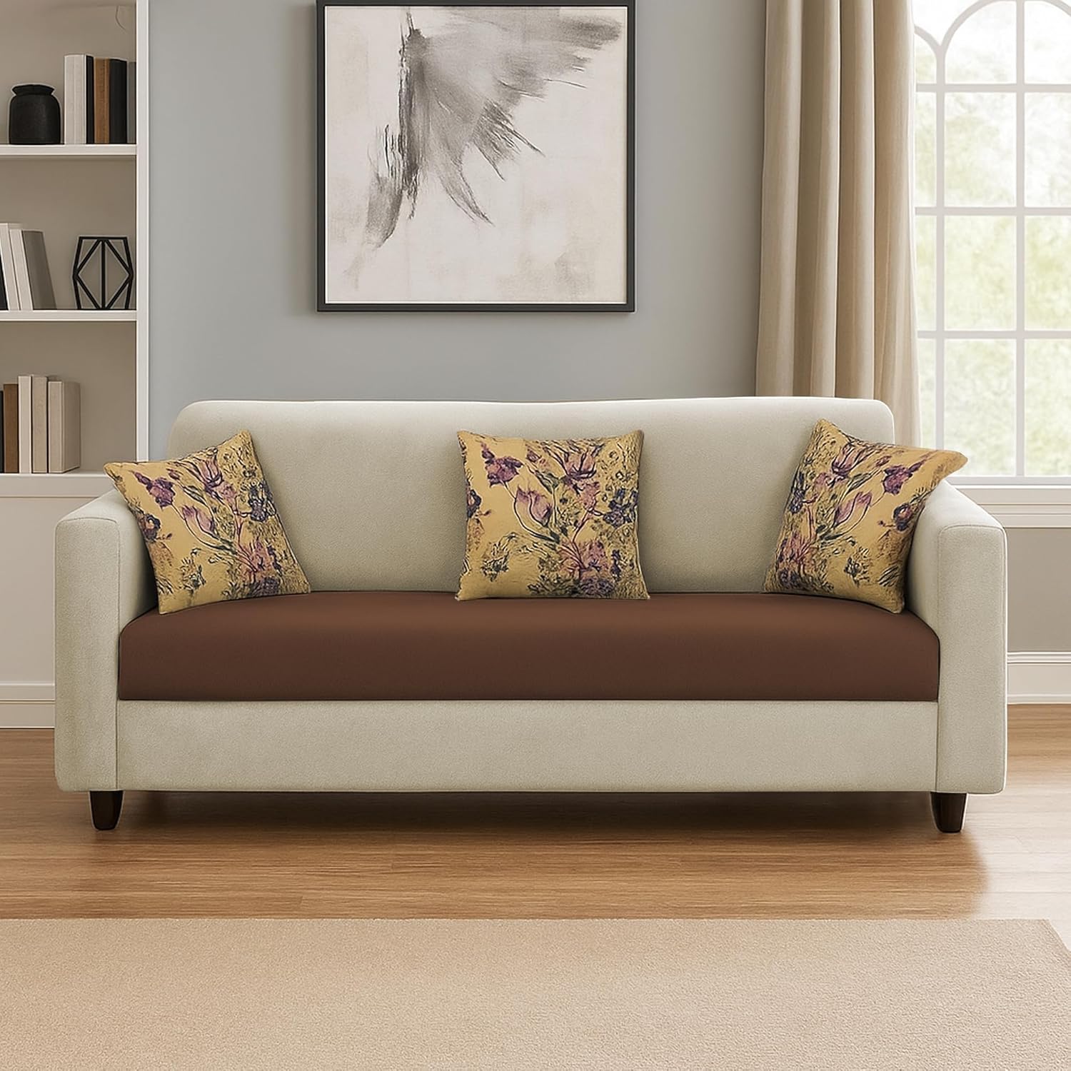 Casaliving – Lifestyle 3 Seater Sofa for Living Room (Cream Brown)