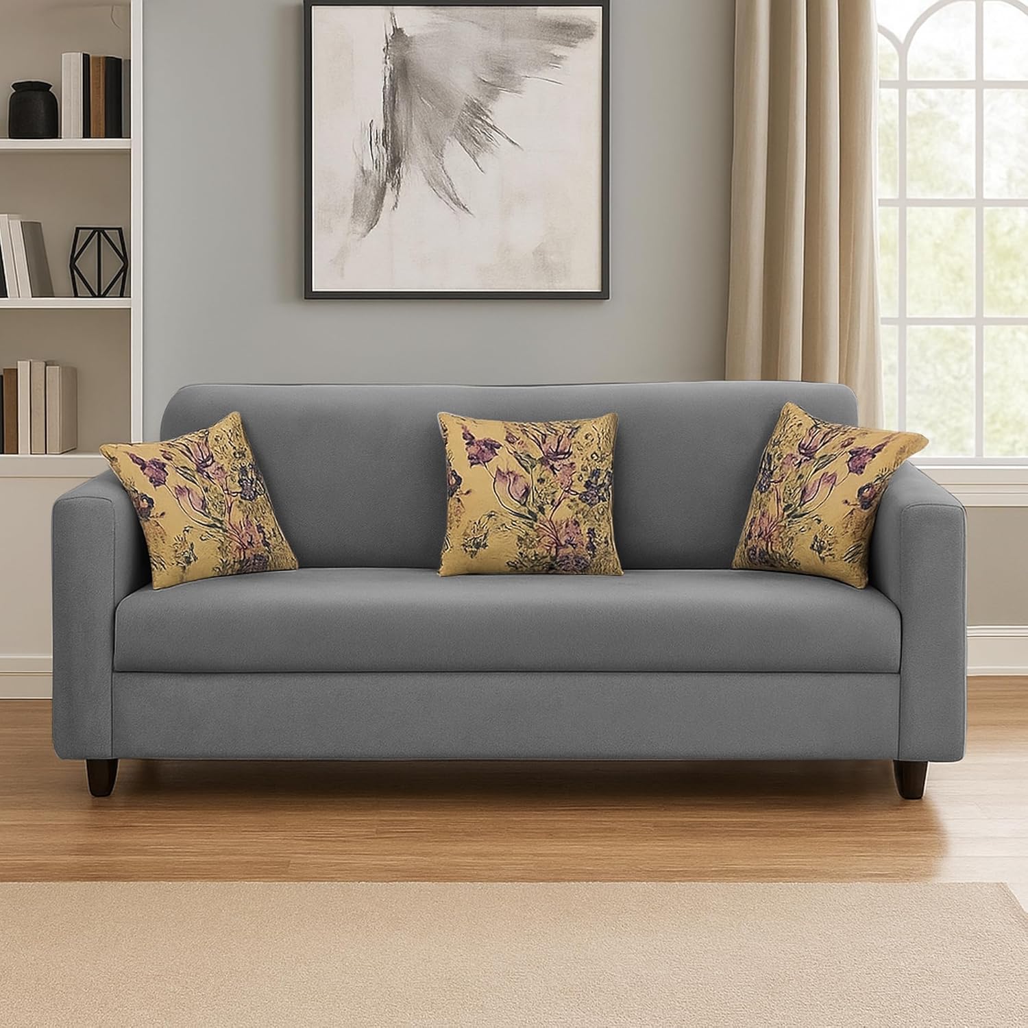 Casaliving – Lifestyle 3 Seater Sofa for Living Room (Dark Grey)