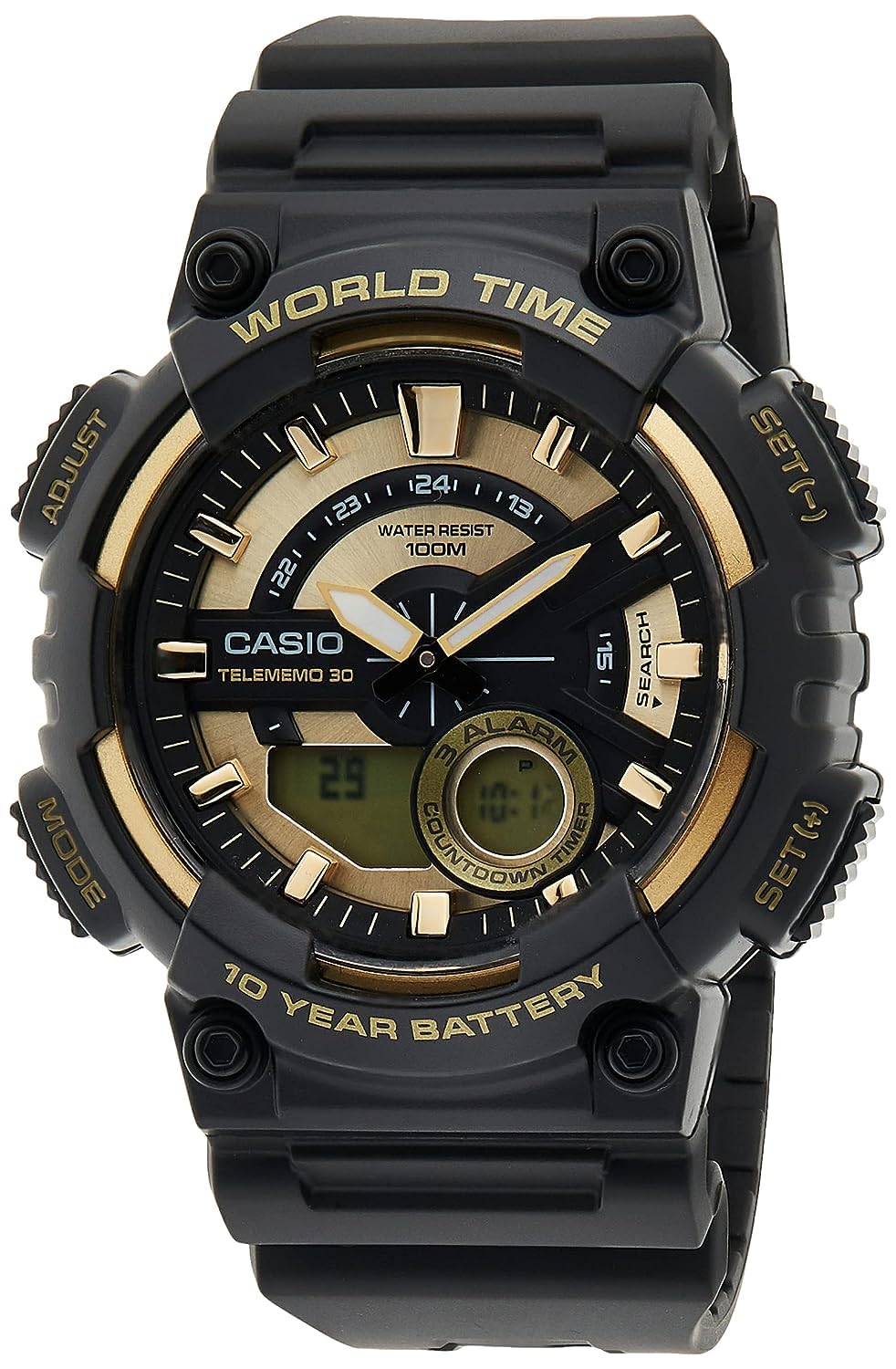 Casio Youth-Combination Analog-Digital Gold Dial Men’s Watch – AEQ-110BW-9AVDF (AD206)