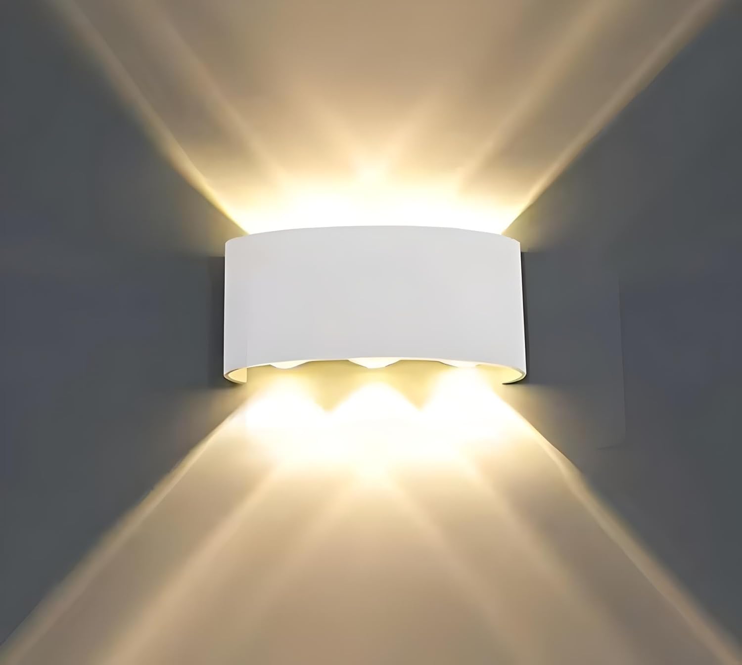 FILLISKA Aluminium Led Indoor Up Down Wall Light, Warm White Colour With Shockproof Alluminium White Body (3+3)