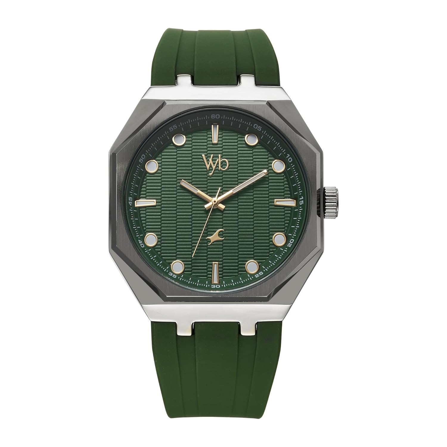 Fastrack Vyb Rebel Quartz Analog Green Dial Watch for Men