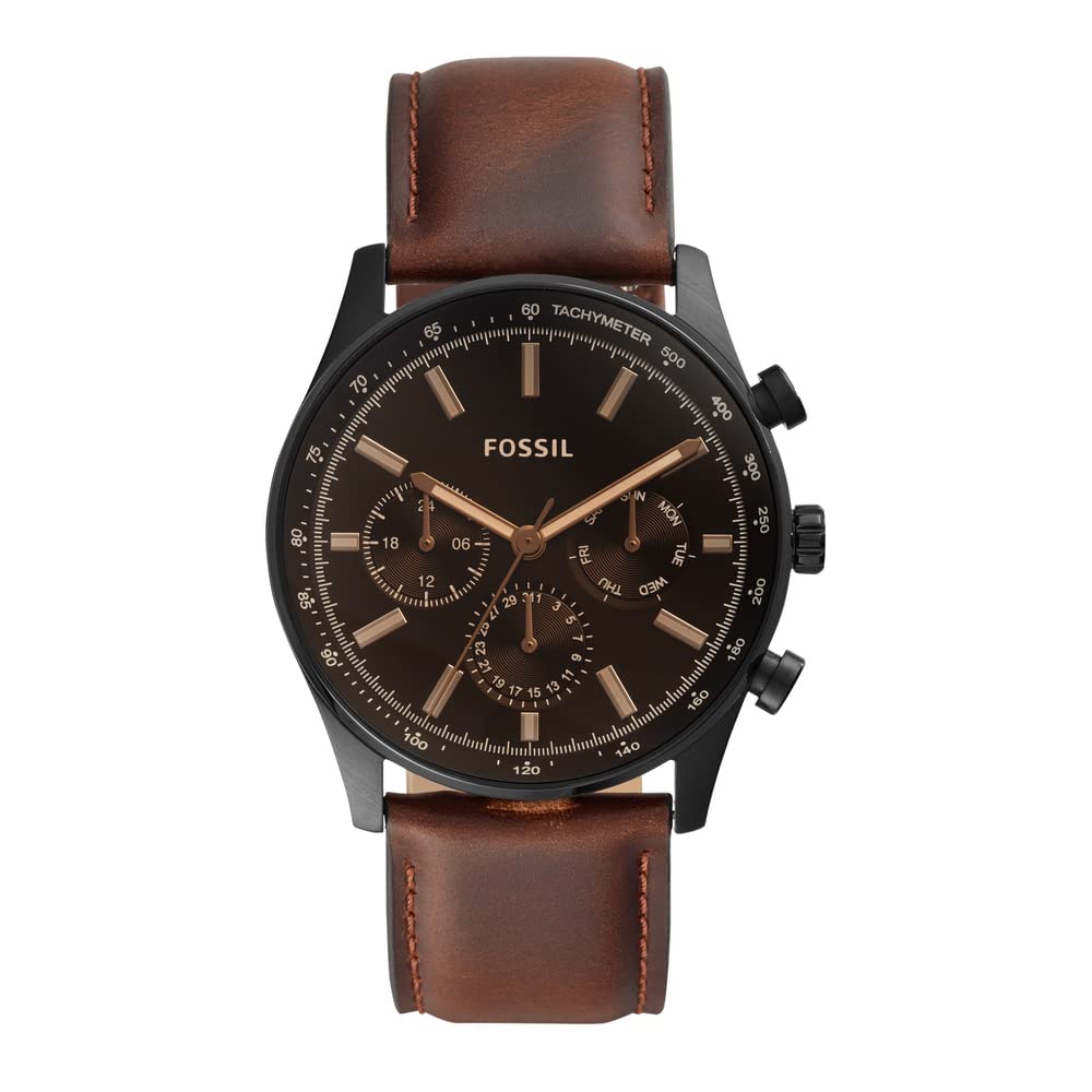 Fossil Sullivan Analog Black Dial Men’s Leather Watch-BQ2457