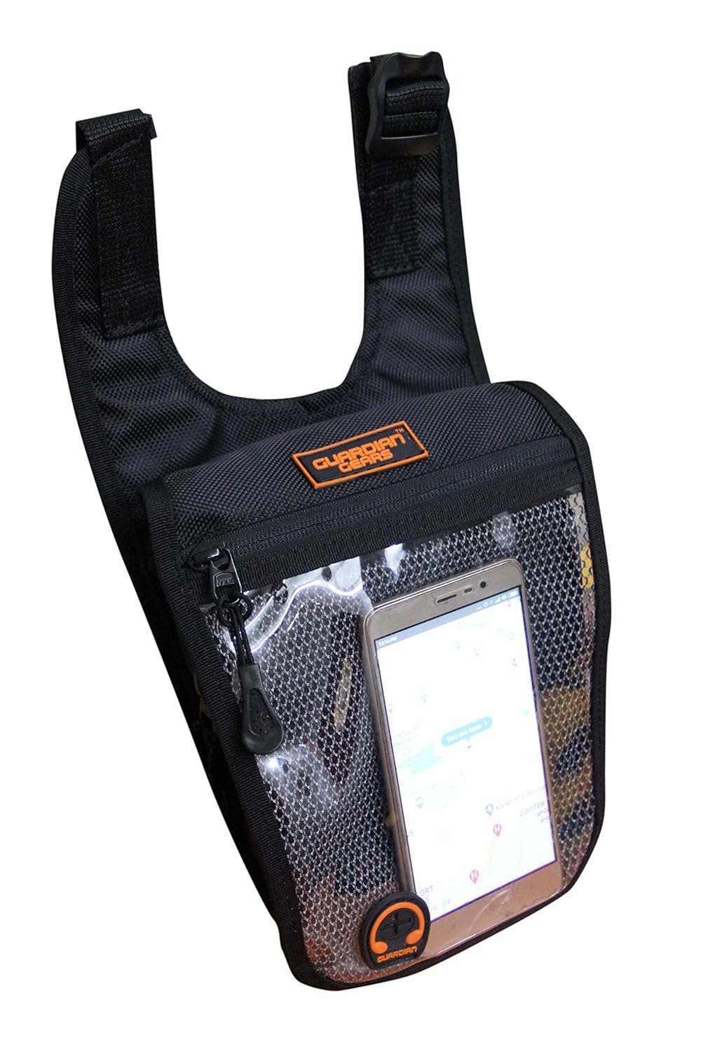GUARDIANGEARS Wolverine Universal (Not-Magnetic) Tank Bag/Pouch with Water Proof Cover from All Motorcycles with Fuel Cap in The Center from 100CC to 1000CC | Nylon