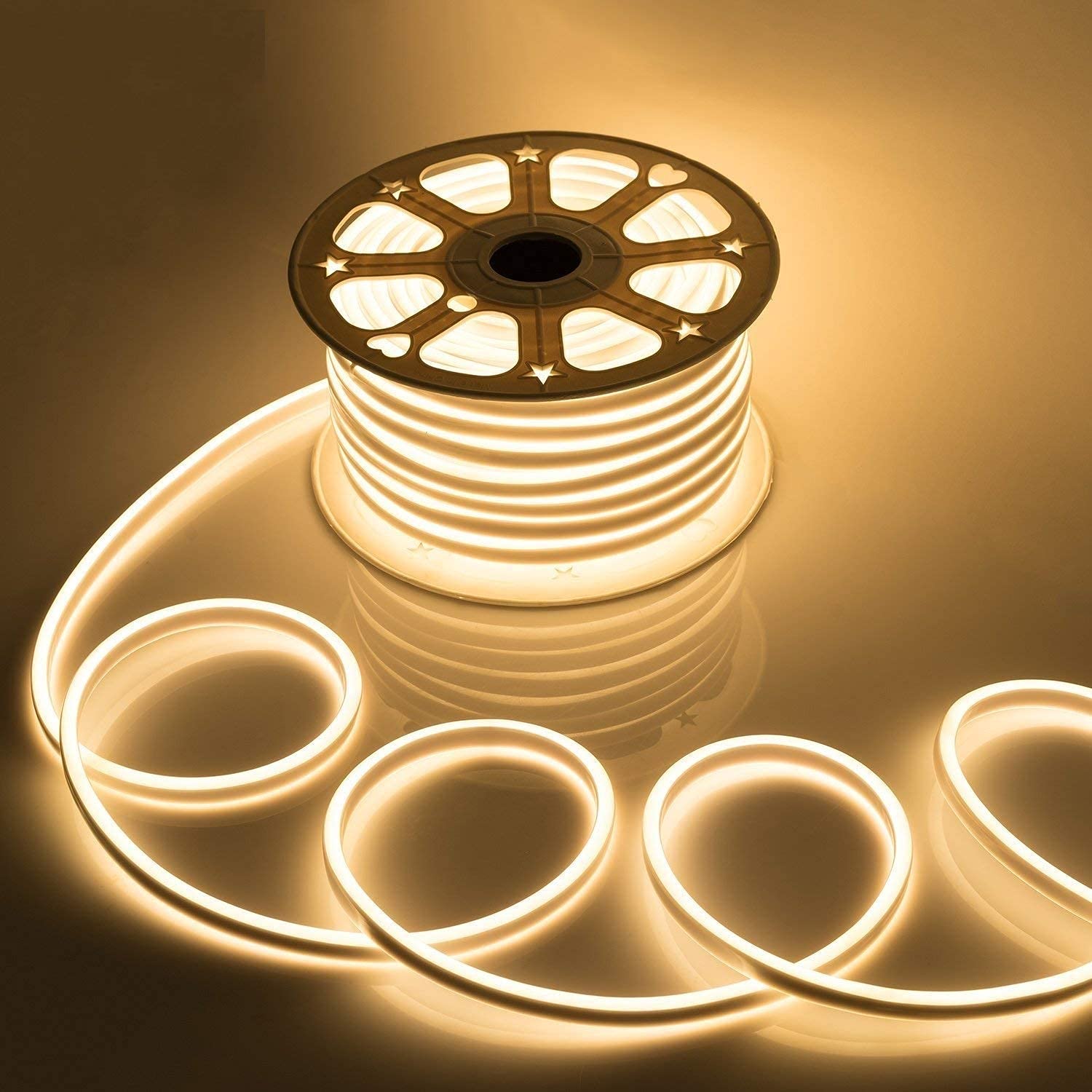 Gesto 16.4 Feet Neon Lights With 12V Adaptor – Wall Decor Led Strips Lights for Decoration,Cuttable Flexible Decorative lights for Customized name |Waterproof Rope light for Indoor,Outdoor(Warm White)