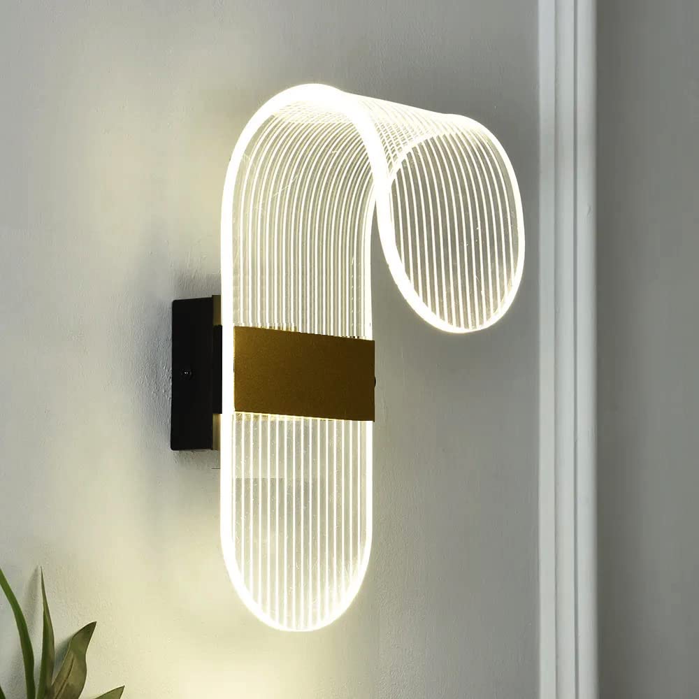Groeien 15watt LED Sconce Modern Transparent Indoor Home Acrylic Wall Lamp – Warm White (1)