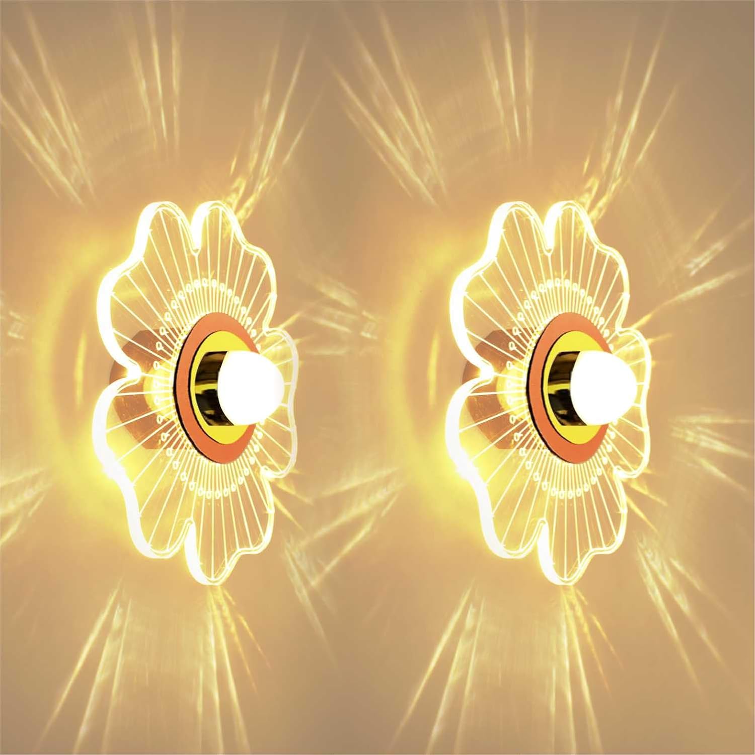 Lamp master™ Flora Flower Wall & Ceiling Light – 3-in-1 LED | Modern Decorative Acrylic Wall Lamp | Elegant Wall Sconce for Bedroom, Living Room, Vanity, Kids Room, Hallway, Home & Office Décor