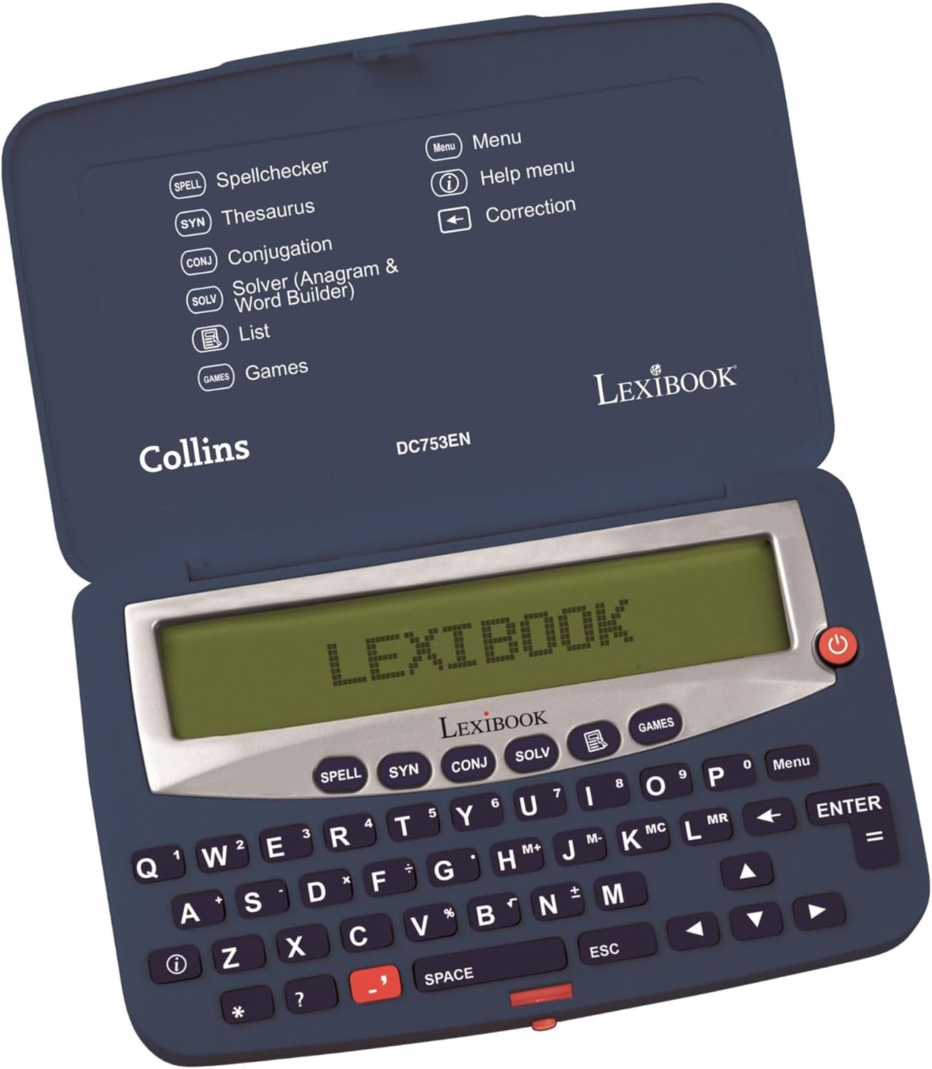 Lexibook – Collins Electronic Pocket Spellchecker with Battery, Blue/White, DC753EN