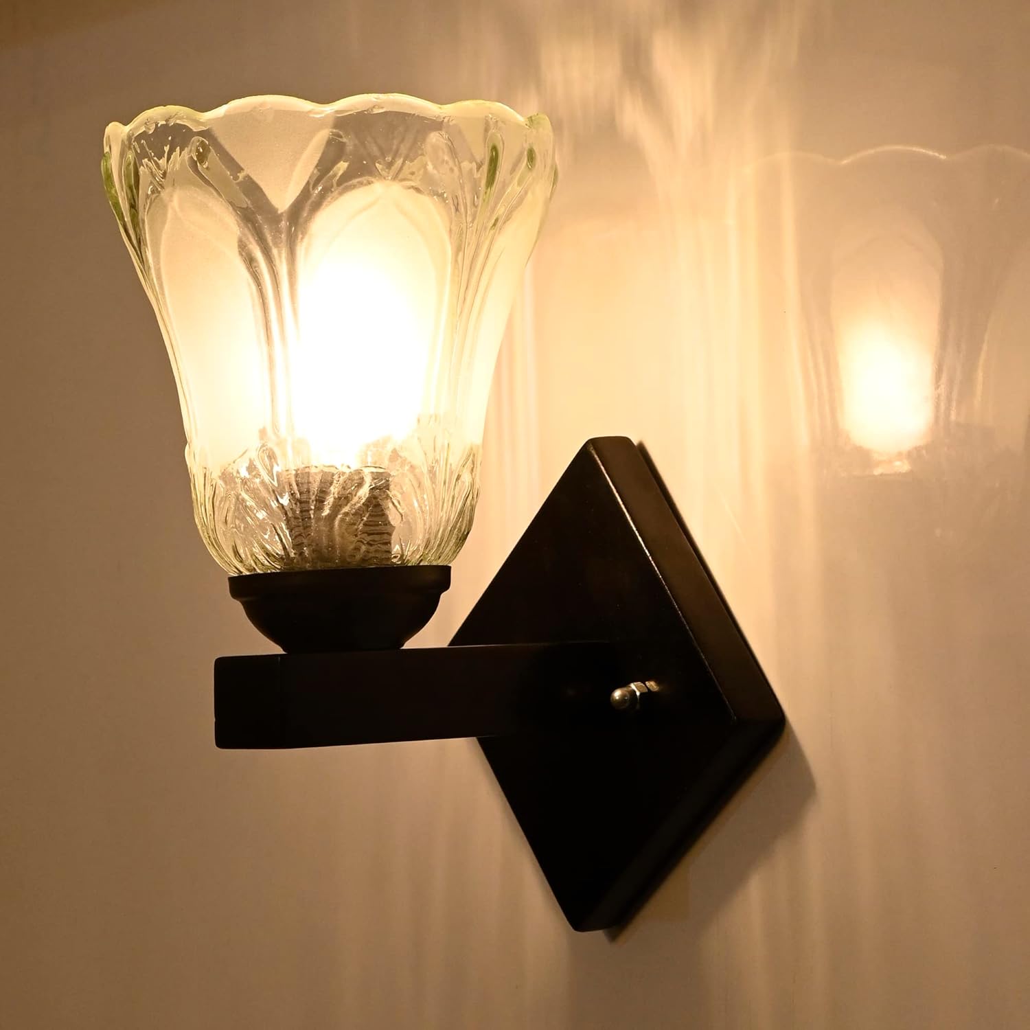 Mahganya Industries Designer Home Decorative Wall lamp for Living Room/Decorative Light for Indoor Application Without Bulb Wall Light(Corded Electric,Clear)