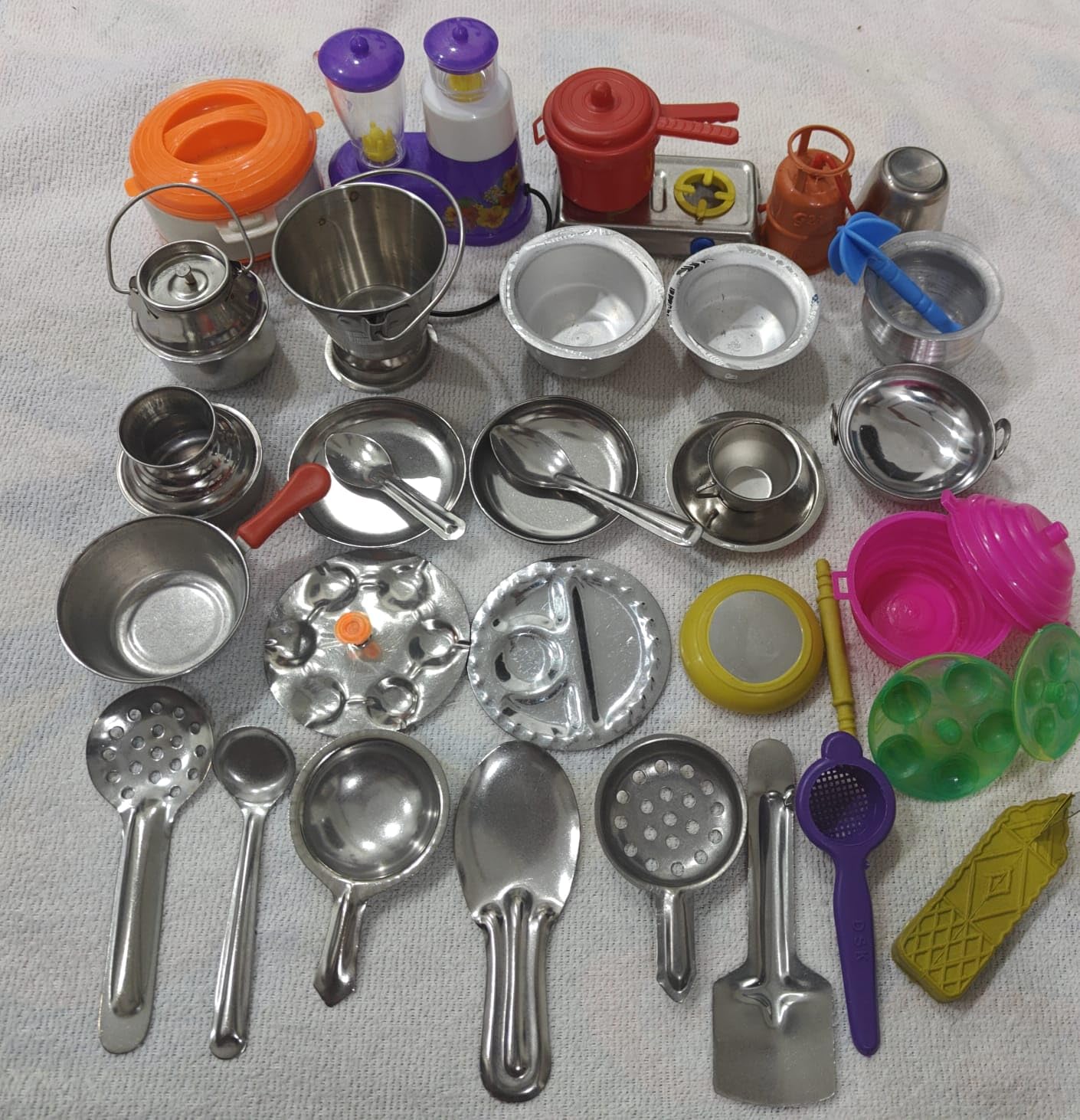 Miniature Kitchen Set,Kitchen Set for Girls, Real Cooking Kit for Play, Steel Kitchen Set for Girls, Cooking Set for Kids, Baby Kitchen Set Toys for Girls-(SKU 32)