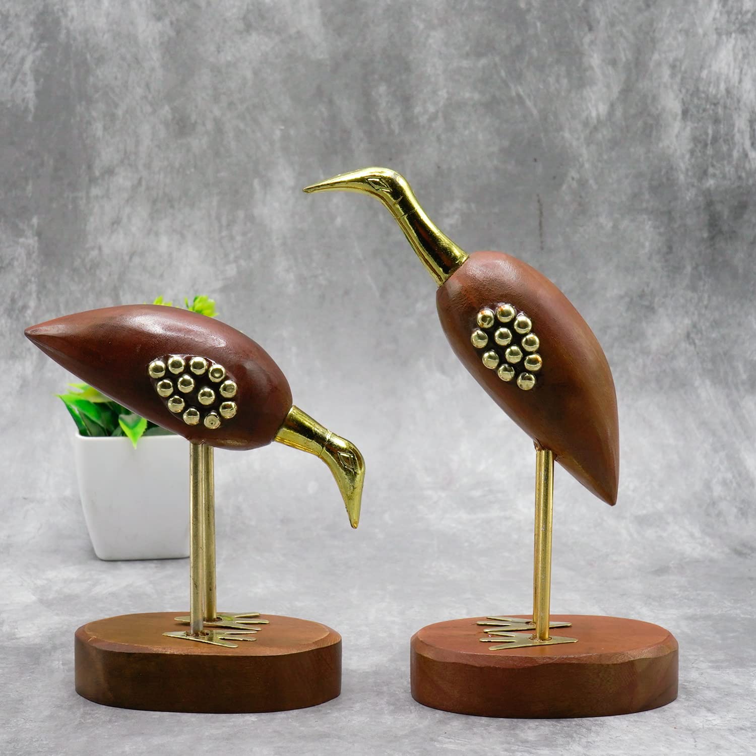 Naayaab Craft Premium Handcrafted Decorative Elegant Look Swan Pair Sculpture for Home Décor Showpiece Figurine Saras Love Birds for Home Decor – Set of 2-6inch