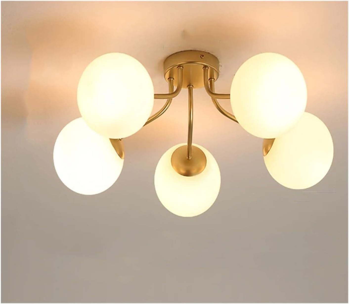 Prop It Up Ceiling Light Fixture, 5 Globes, Brass Finish