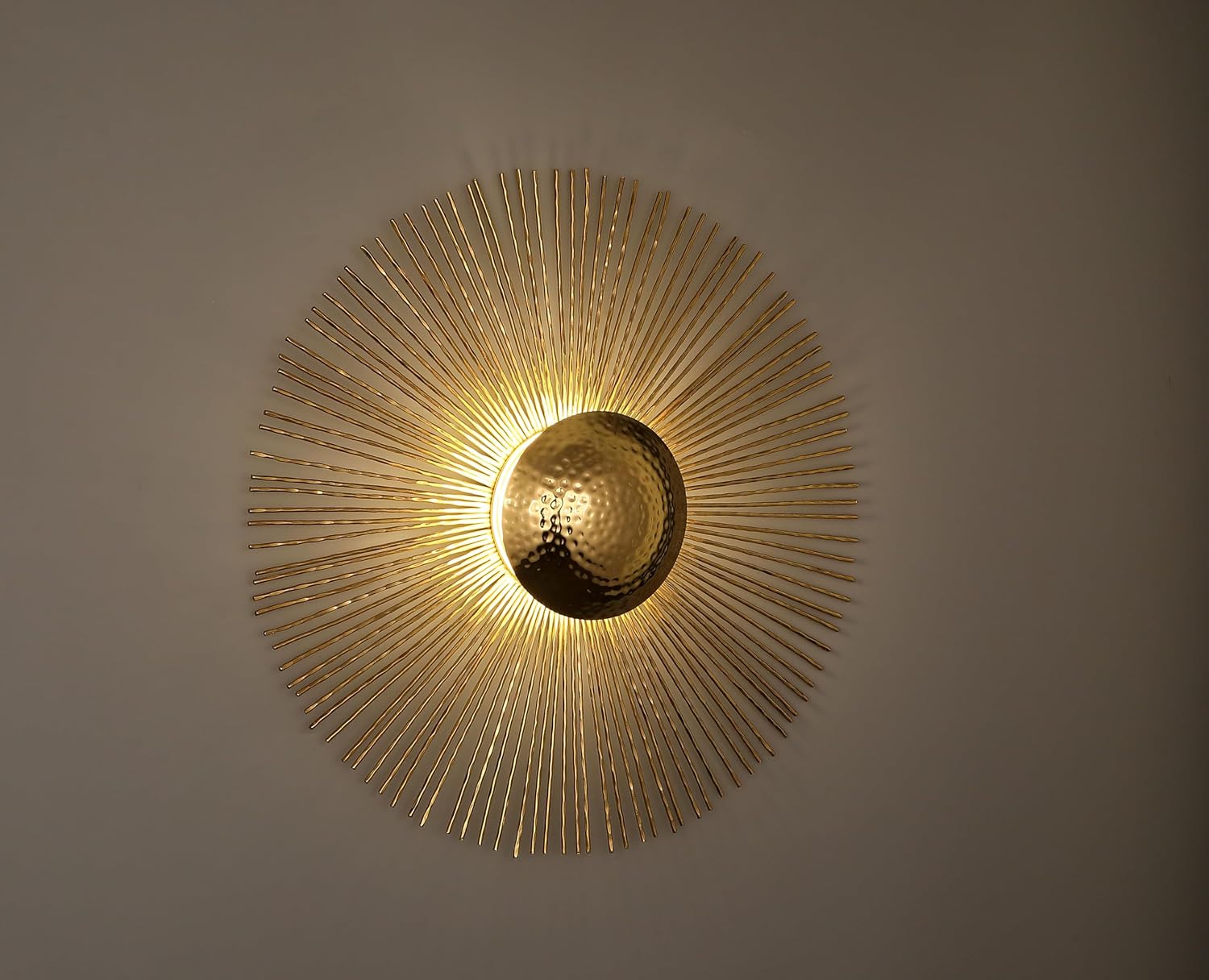 Rust & Shine Guz Wall Sconce Light – Gold Finish | Modern Light Fixture for Home, Bedroom & 0 Living Room Wall Décor | Aesthetic Night Lamp | Sturdy Iron Made Light