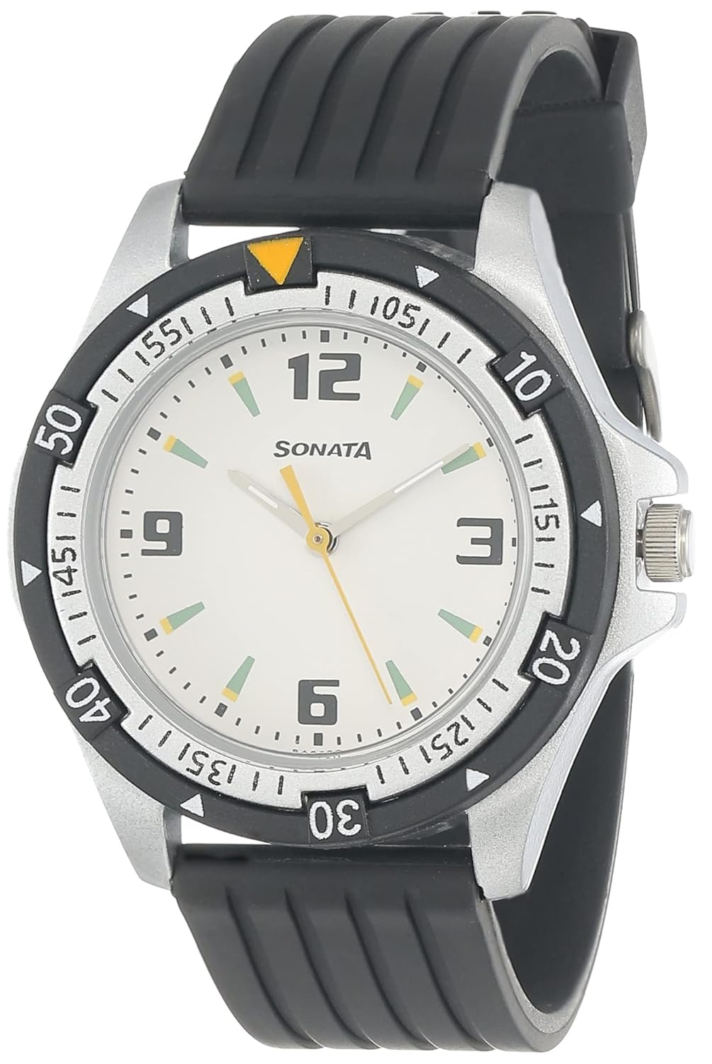 SF Quartz Analog White Dial Watch for Men-NS7930PP01