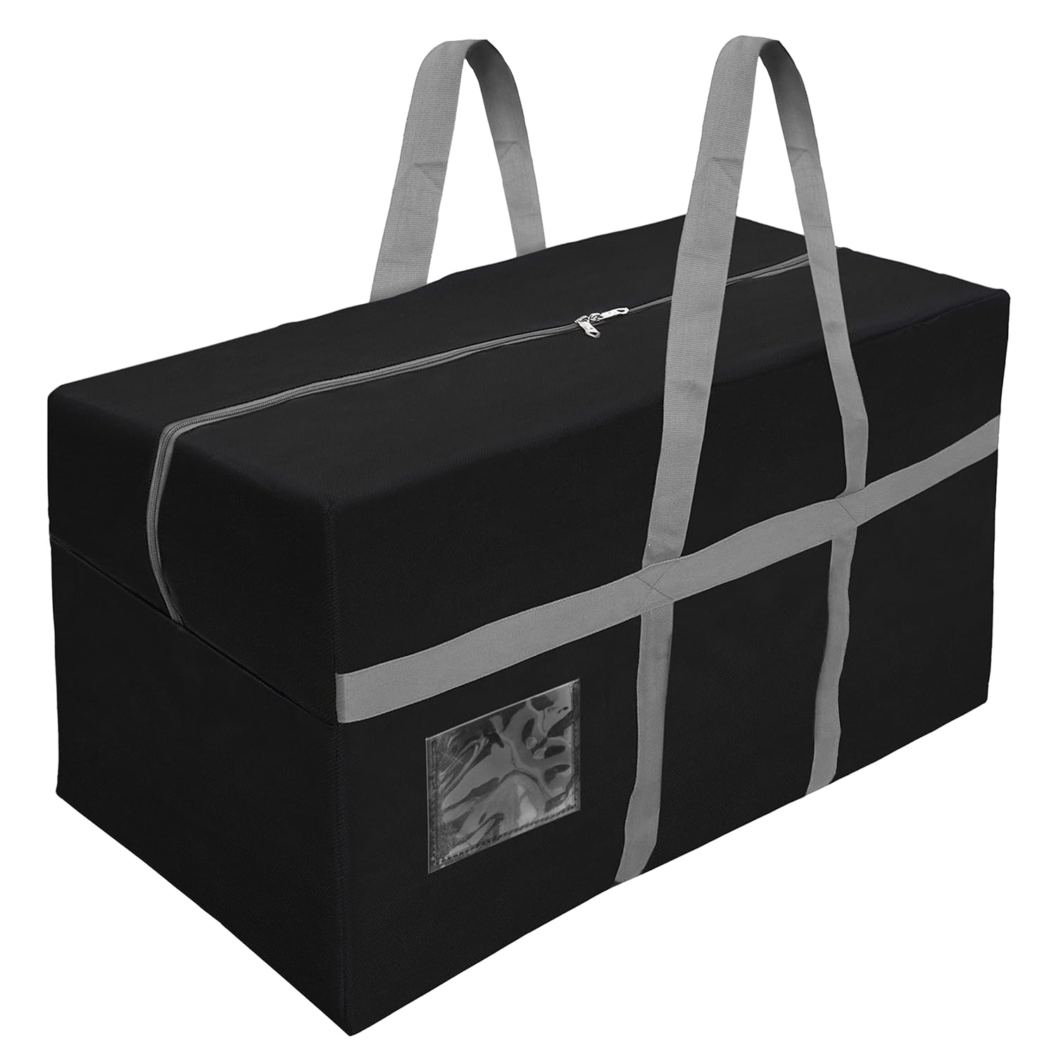 SNDIA Extra Large 128 L Nylon Moisture Proof Multipurpose Heavy Duty Storage Bag for Toys/Stationery/Blankets/Clothes/Moving Bags With Strong Reinforced Handles Rectangular (Black,80x40x40 cm)