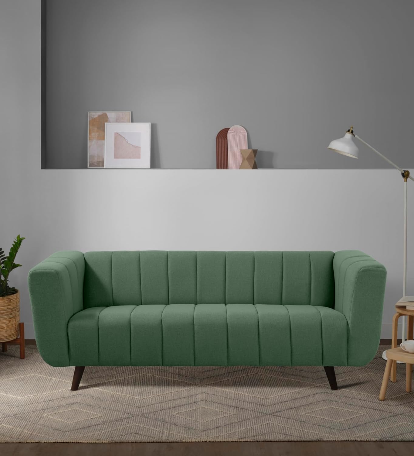 Sleepyhead Kiki – 3 Seater Sofa (Fabric, Sapling Green) 3 Person Sofa