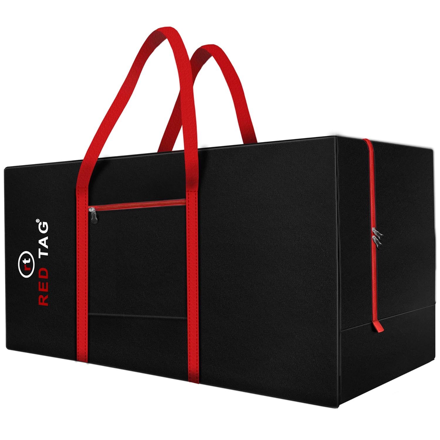 Storite Moisture Proof 236 L Heavy Duty 1680 Denier Nylon Multi-Purpose Extra Large Toys Storage Bag/Stationery Paper/Blankets/Clothes Storage Bag (Red Black, 113×39.5×53 cm)