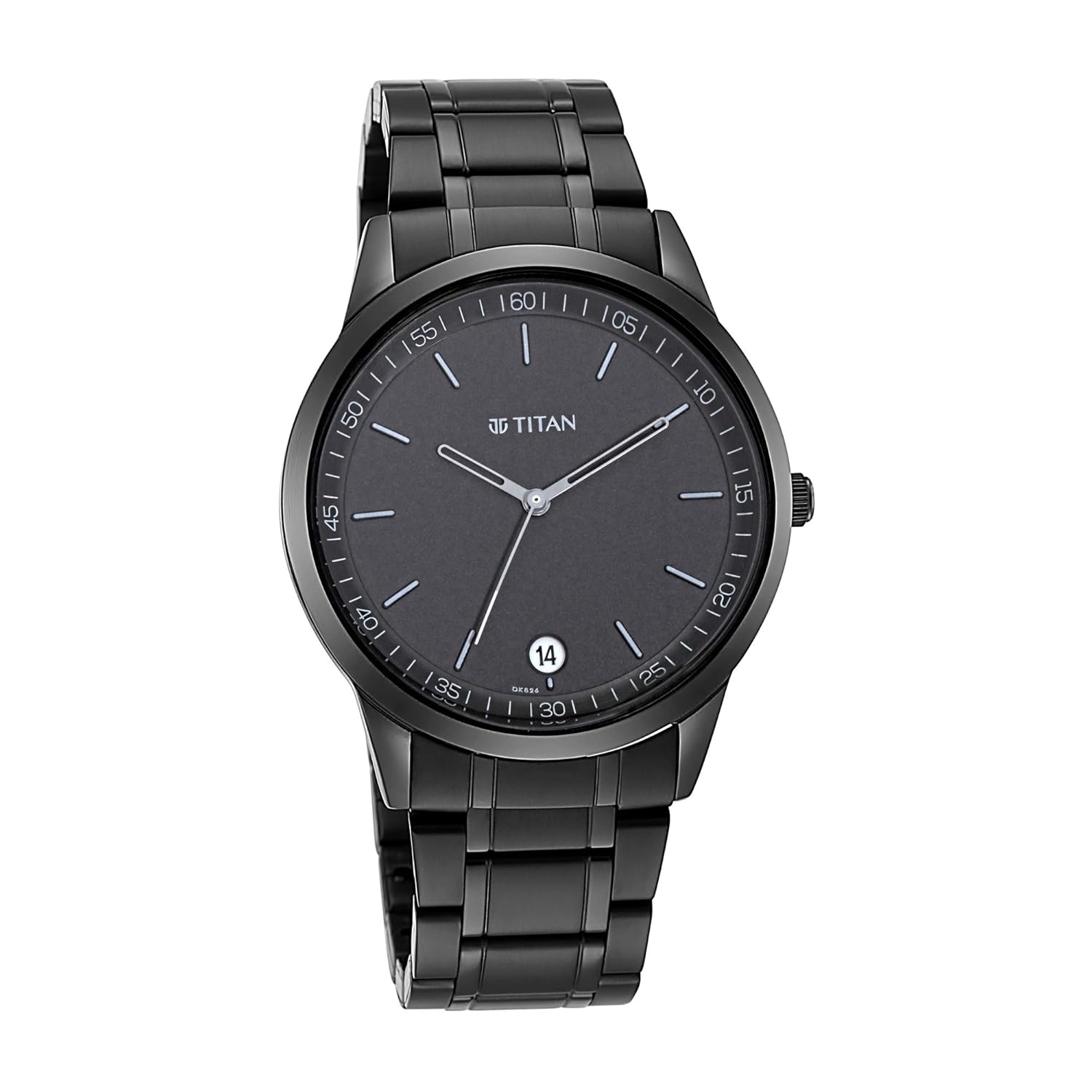 Titan Minimals Quartz Analog with Date Black Dial Black Metal Strap Watch for Men – NT1806NM01