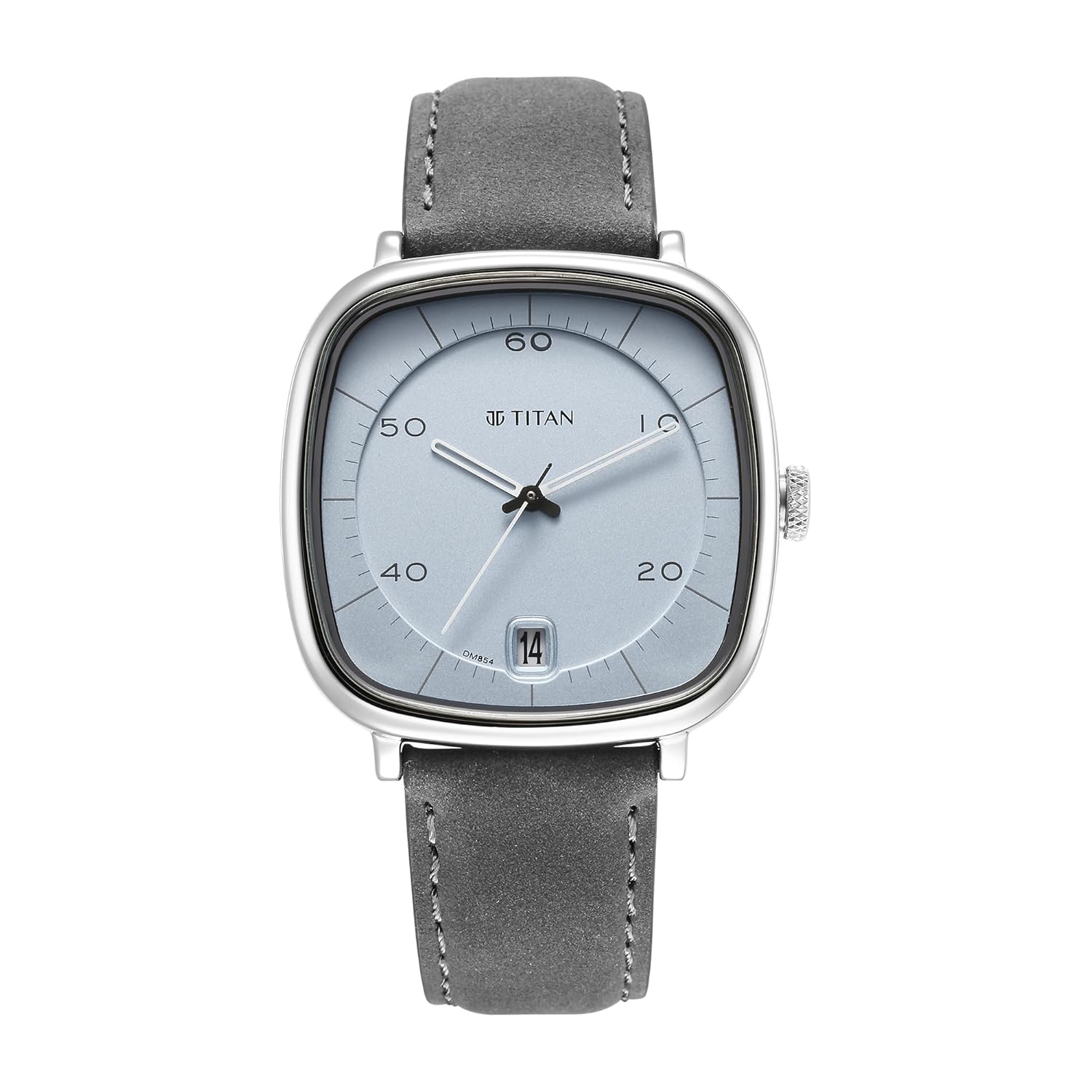 Titan Quartz Analog with Date Gray Dial Leather Strap Watch for Men-NS1885SL01/NT1885SL01