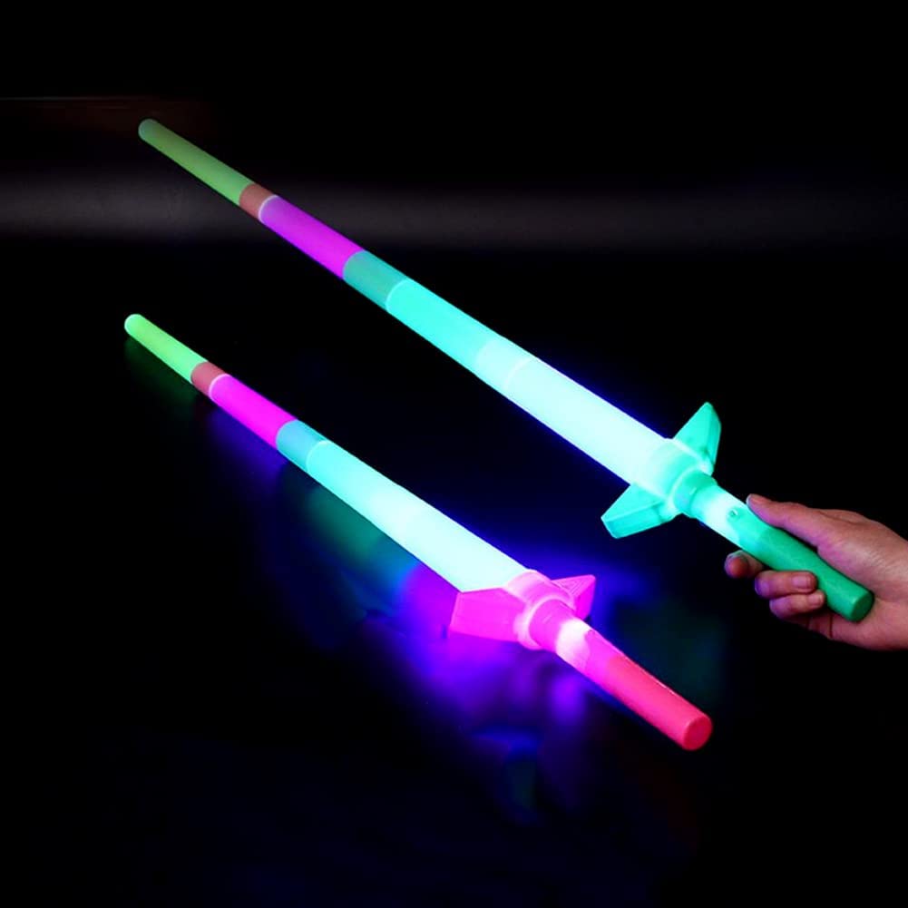 WP WANNA PARTY Sword With Led Lights, Glow In The Dark Flashing Sword, Expandable Light Up Toy Stick For Kids, Led Sword For Boys & Girls, Pack Of 1