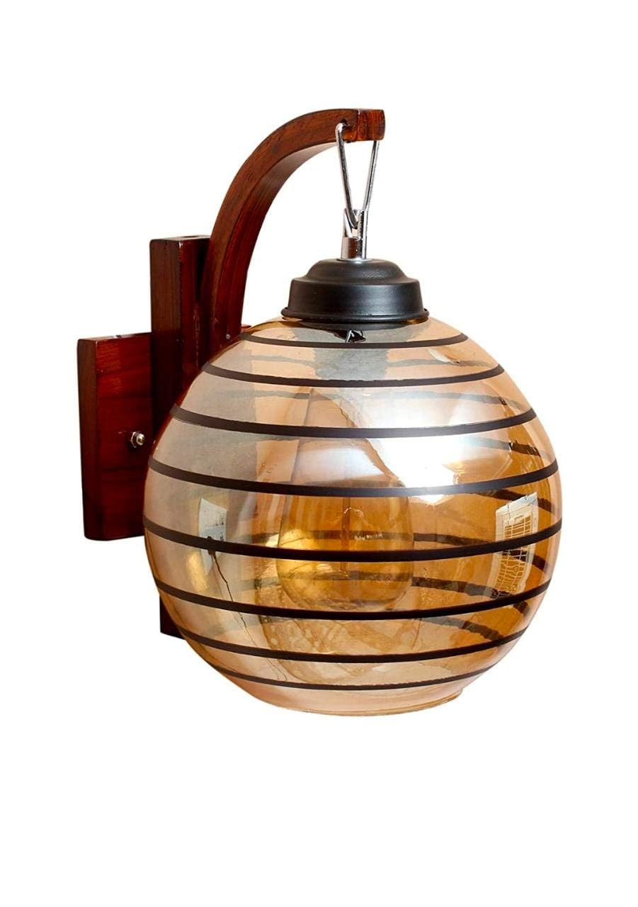 Mahganya Industries Designer Home Decorative Modern Wall lamp for Living Room for Indoor Application Without Bulb (Clear,Black)