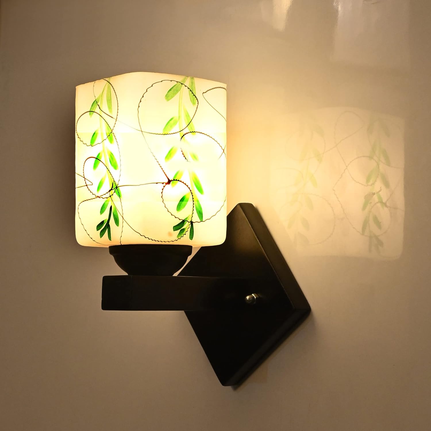 Mahganya Industries Designer Home Decorative Wall lamp for Living Room,Decorative Light for Indoor Application Without Bulb Wall Light (Green, White) Corded Electric