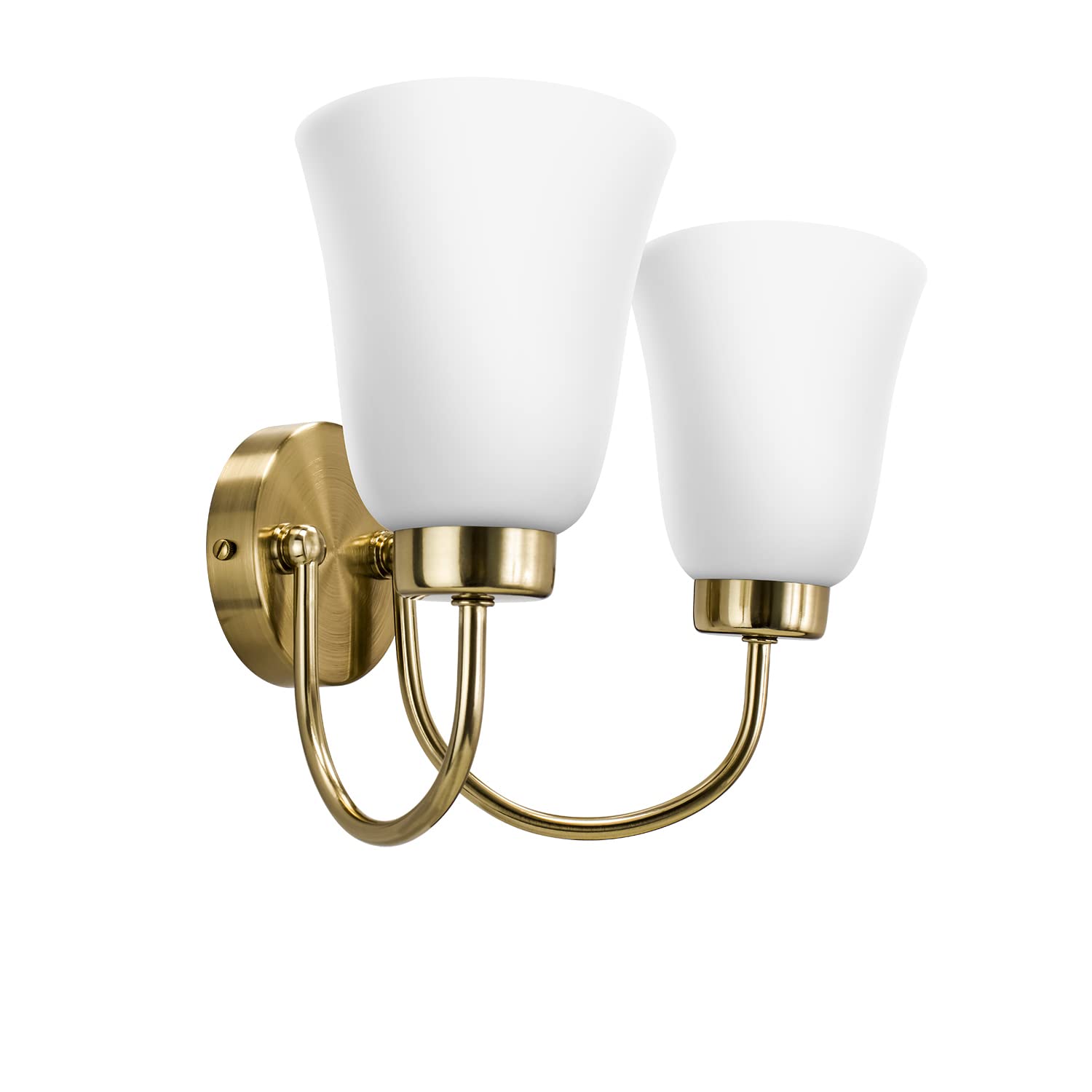 wipro BeuHome Single Wall Light BW02 | Premium Indoor Decorative Light with Contemporary Sleek Design | Antique Surface Mounted Classic Wall Light for Bedroom, Living Room | E27 (2H, Brush Bronze)