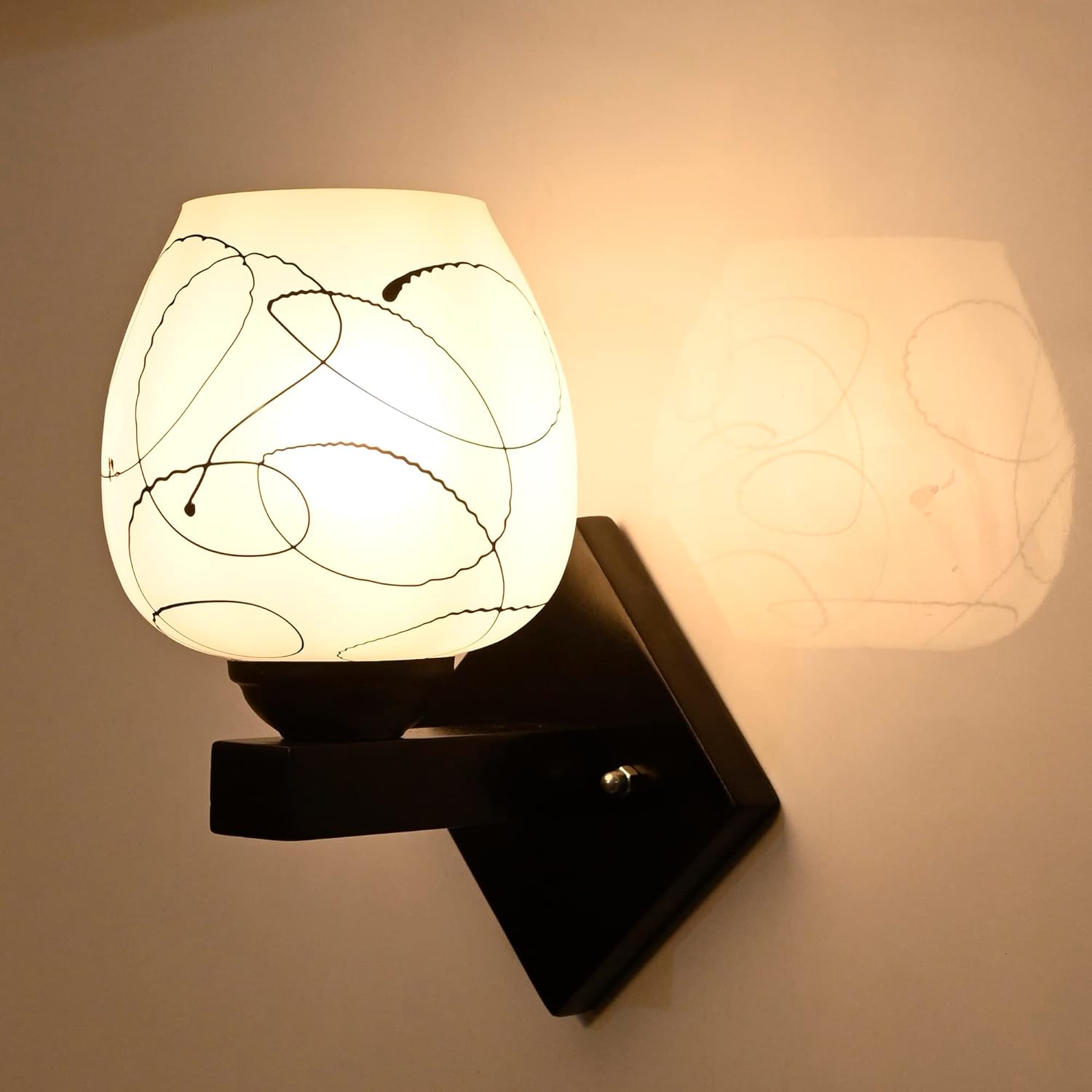 Mahganya Industries Designer Home Decorative Modern Wall lamp for Living Room, Decorative Light for Indoor Lamp (White) 019-Wood, Corded Electric