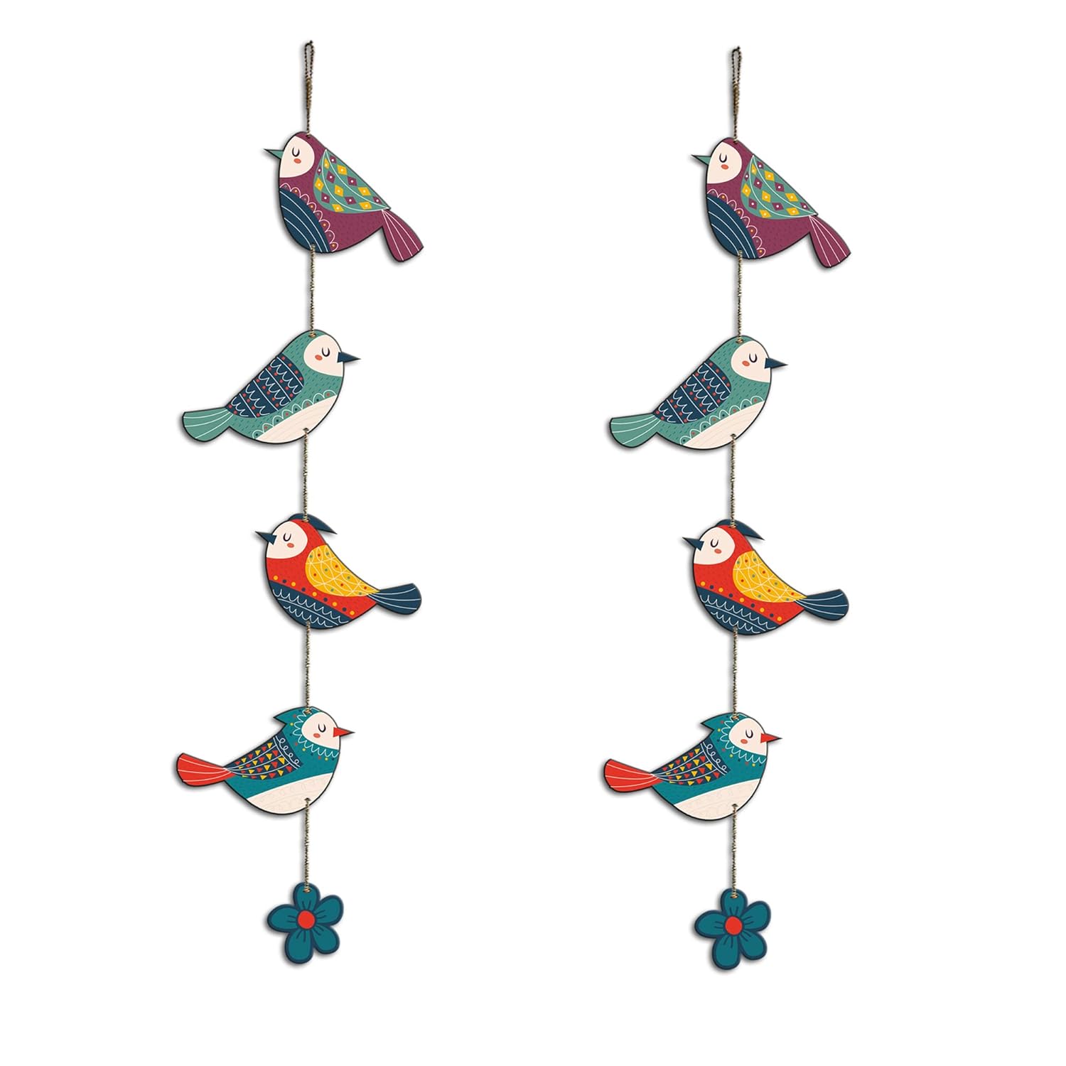 Artvibes Colorful Birds Wall and Door Hanging for Home|Gift, Wall Decoration (WH_5216N)-Multicolour-Engineered Wood
