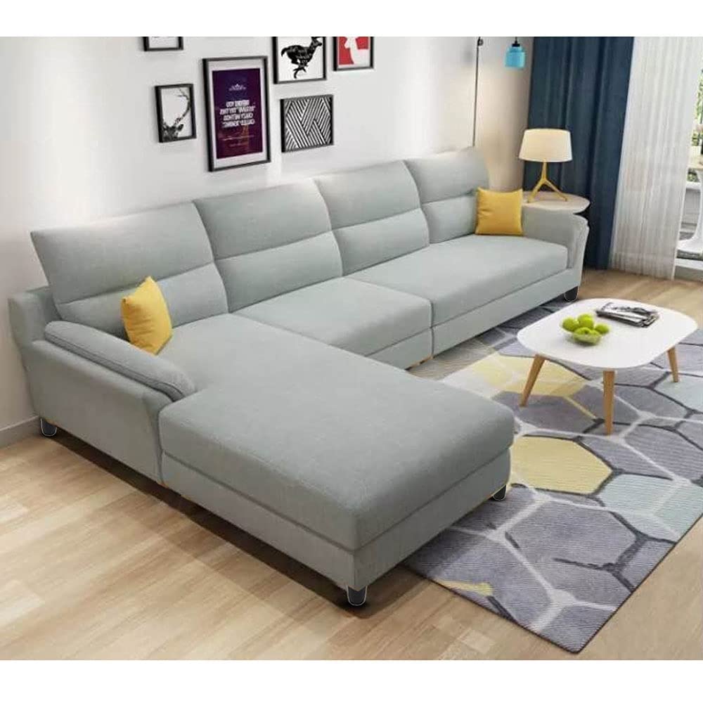 Casaliving Salino – 6 Seater Sofa for Living Room (Grey Fabric)