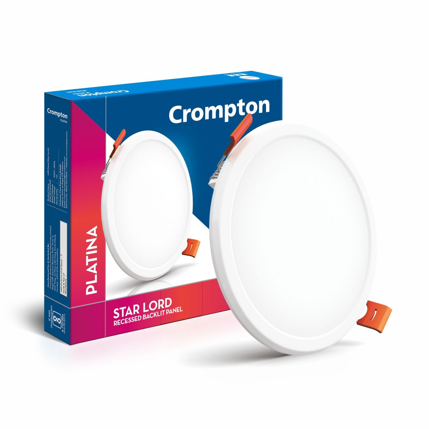 Crompton Star Lord | Recessed Ceiling Lights | 10W | Round | Warm White | for False Ceiling Installation | Cutout: 4″ | for Home, Living Room, Office & Shops | Pack of 1
