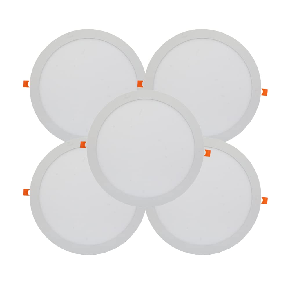 D’Mak 30W LED Round False Ceiling Panel Light for POP Color-White,1 X 1 Foot (Pack of 5)