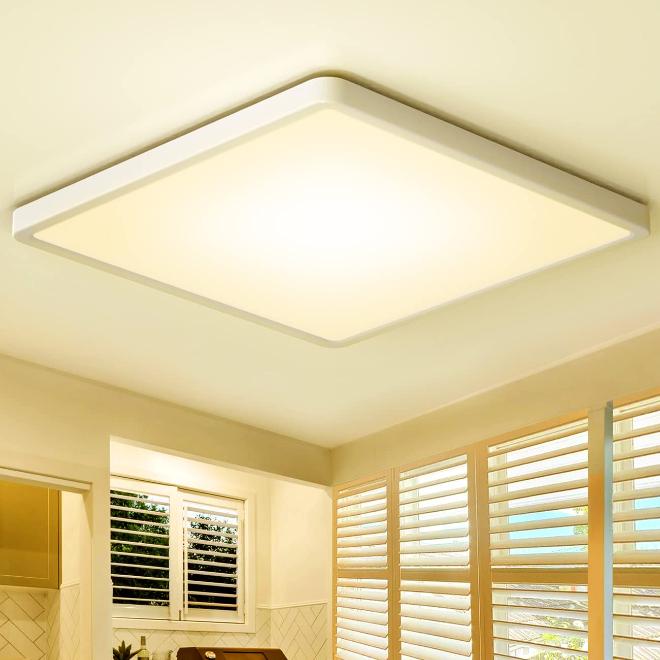 ELEPHANTBOAT® 24W LED Ceiling Light for Room Modern Minimalist Square 30 * 30cm Ceiling Light 3000K Warm Flush Mounted for Living Room,Bedroom,Office