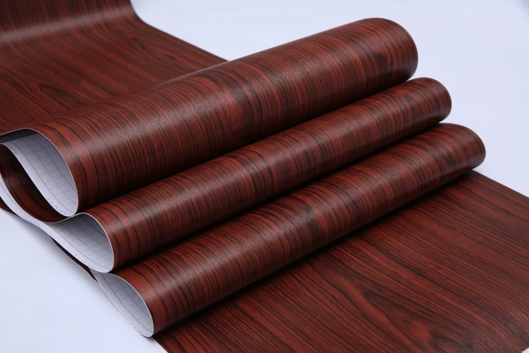 ELTON DIY Wall Paper/Wall Sticker Self Adhesive Wooden Highlighter Elegant Living Room Bed Room Decoration Interior Exterior Easily Removable Furniture Make Over Cherry Teak(45x300cm)