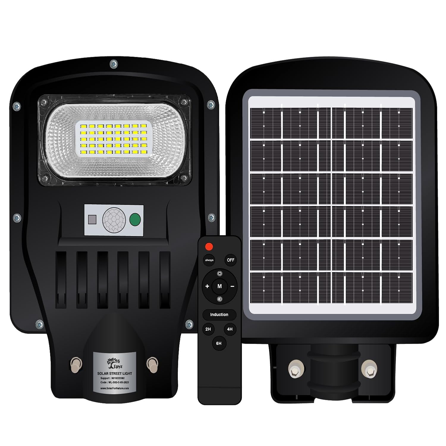 Epyz 50 Watt Solar Street Light Outdoor with Remote 40 LEDs Motion Sensor and Plastic Dusk to Dawn for Garden, Street, Lawn [ with Out Pole ] [ Pack of 1, Cold White Light ]