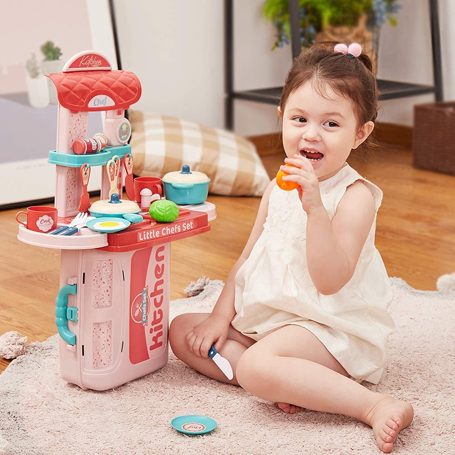 Famous Quality Stylish Kitchen Set for Girls Toy with Cooking Utensils Combo Items, Little Chef Realistic Miniature Chefs Pretend Play/Role Play Home Game