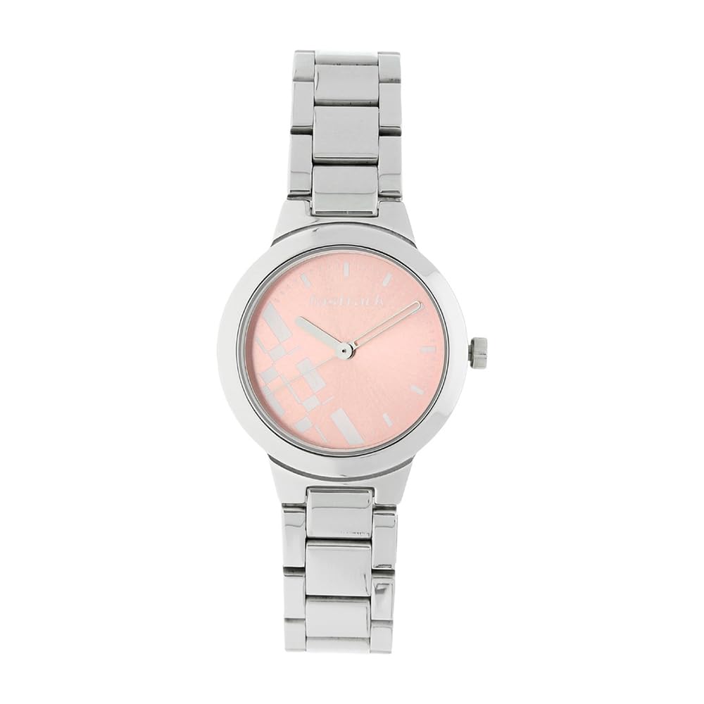 Fastrack Checkmate Quartz Analog Pink Dial Silver Stainless Steel Strap Watch for Girls – NS6150SM04
