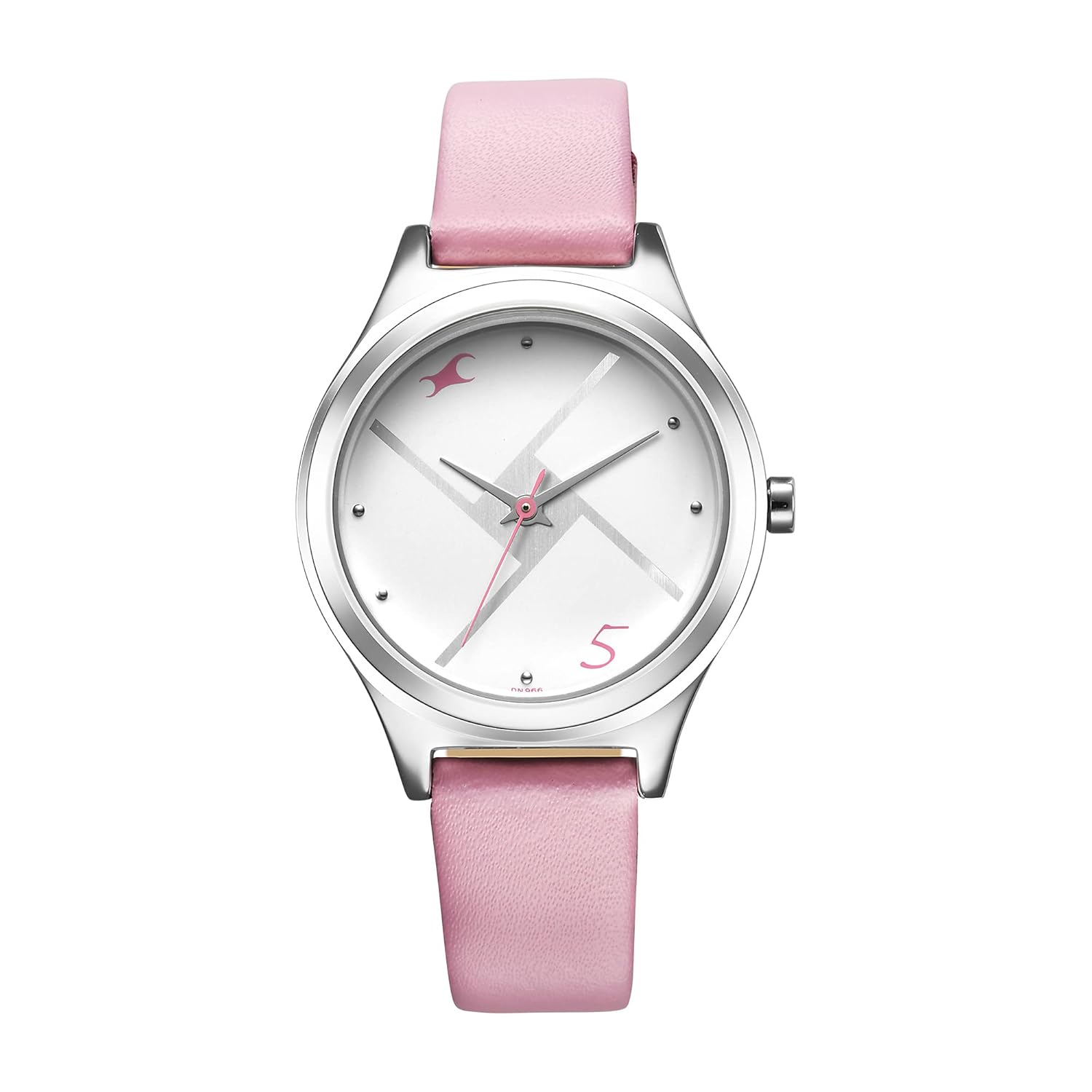 Fastrack Stunners Analog Silver Dial Pink Leather Strap Watch for Girls – NS6152SL08