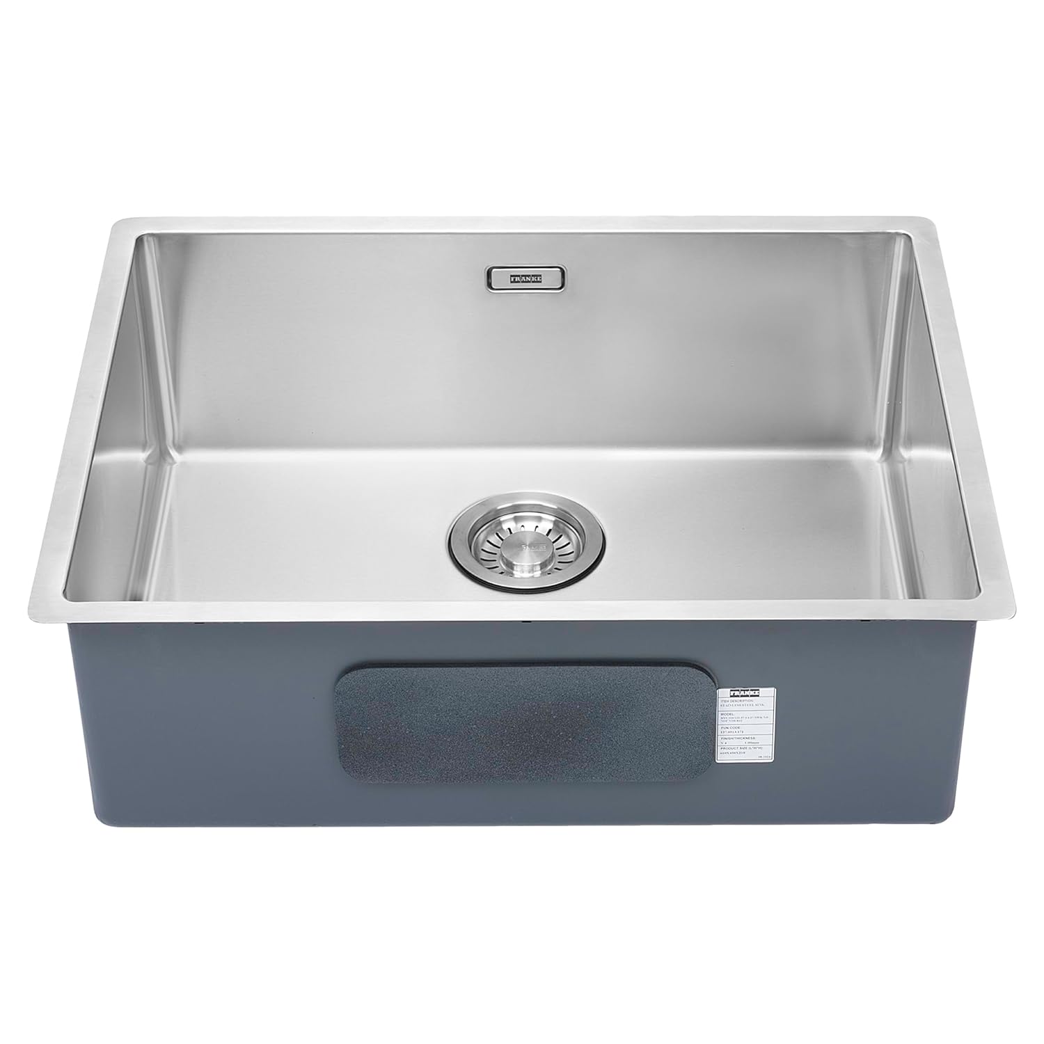 Franke 24″X18″Single Bowl SS Kitchen Box Sink | Premium 304 Stainless Chrome Nickel Steel | Rust & Stain Resistant | Brushed Matt Finish | Minimizes Sound | BXX 210/110-57 3 1/2″ WWK ND NOF NTH R12
