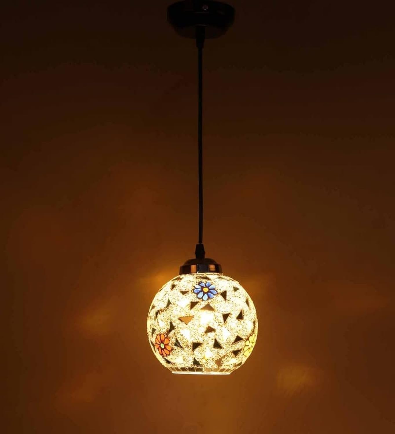 GAUVIK Robin Pendant Lamp/Hanging Lamp/Ceiling Light for Bedroom, Living Room, Restaurants, Dining, Coffee Shop, Home and Office. (GAU- Robin Glass KATORI) (Pack of 1)