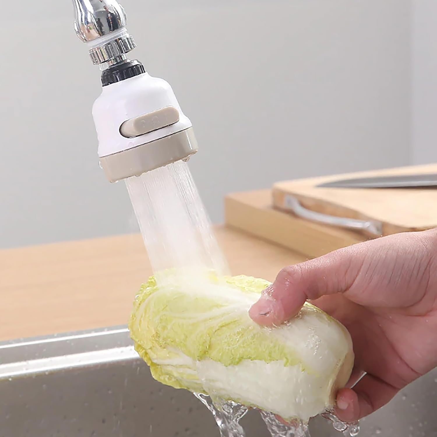 GLUN® 360° Rotation 2 Mode Kitchen Sink Faucet, Pack of 1 (Flow & Shower) Universal Connector Foam Flow Tap Connector Kitchen Sink Faucet