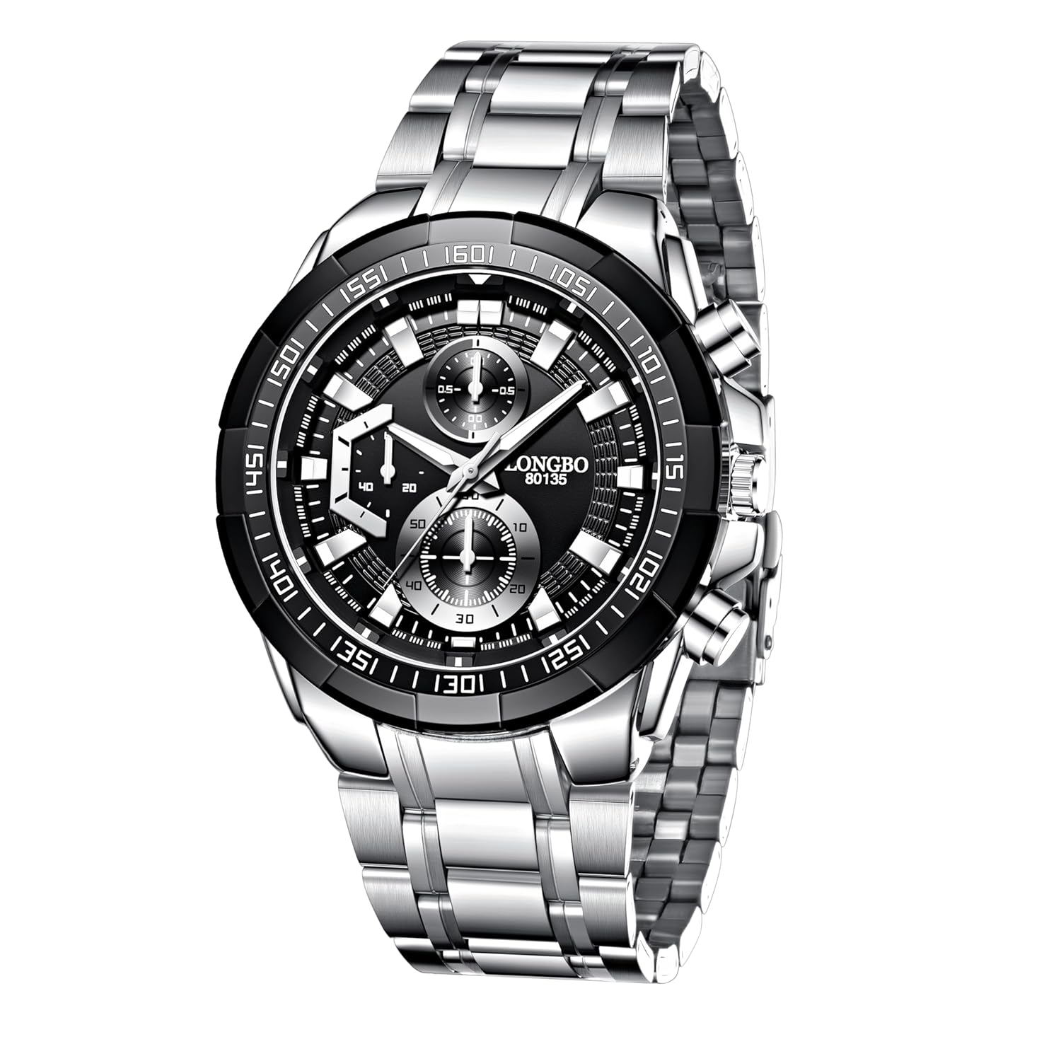LONGBO Analog Business Casual Stainless Steel Decorative Subdials Watch for Men