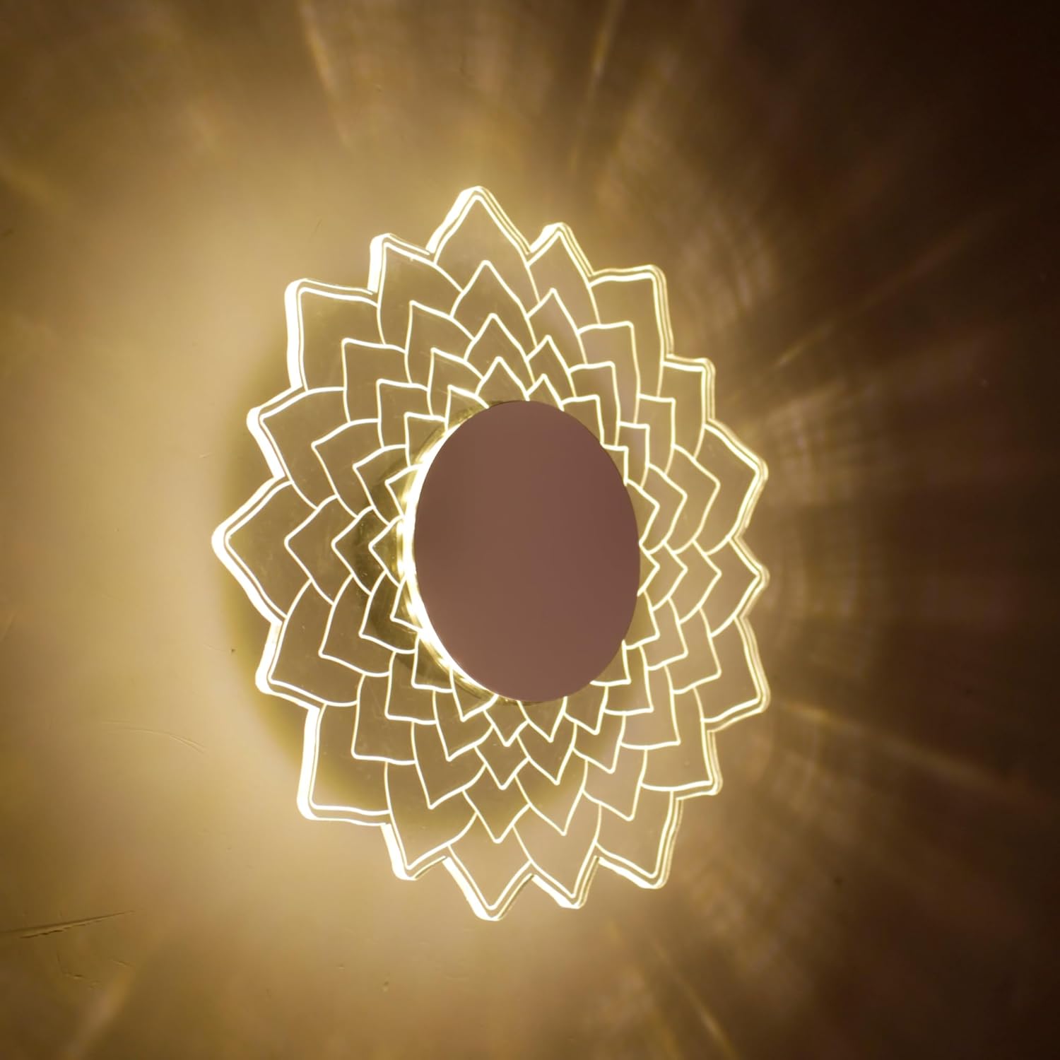 Lamp master 3-in-1 LED Sunflower Wall & Ceiling Light – Creative Acrylic Decorative Wall Light, Modern Wall Sconce for, Bedroom, Living Room, Gifts, Kids Room, Vanity Light, Bathroom, Hallway