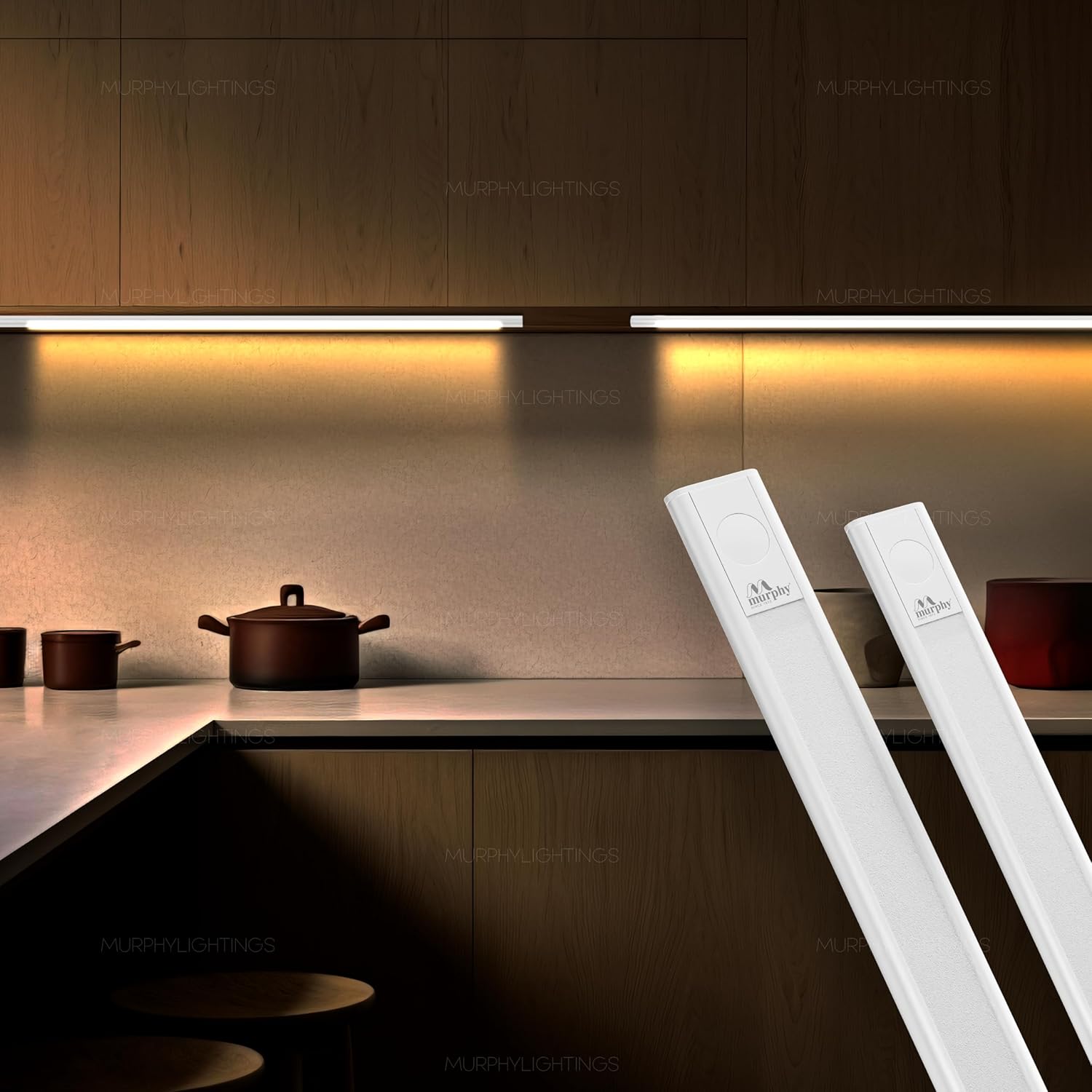 Murphy 2 Feet Led Under Cabinet Lighting, 8W Under Cabinet And Under Counter Lighting, Led Profile Light : Warm White, Pack Of 1(Others) Aluminium alloy,Acryl and LED