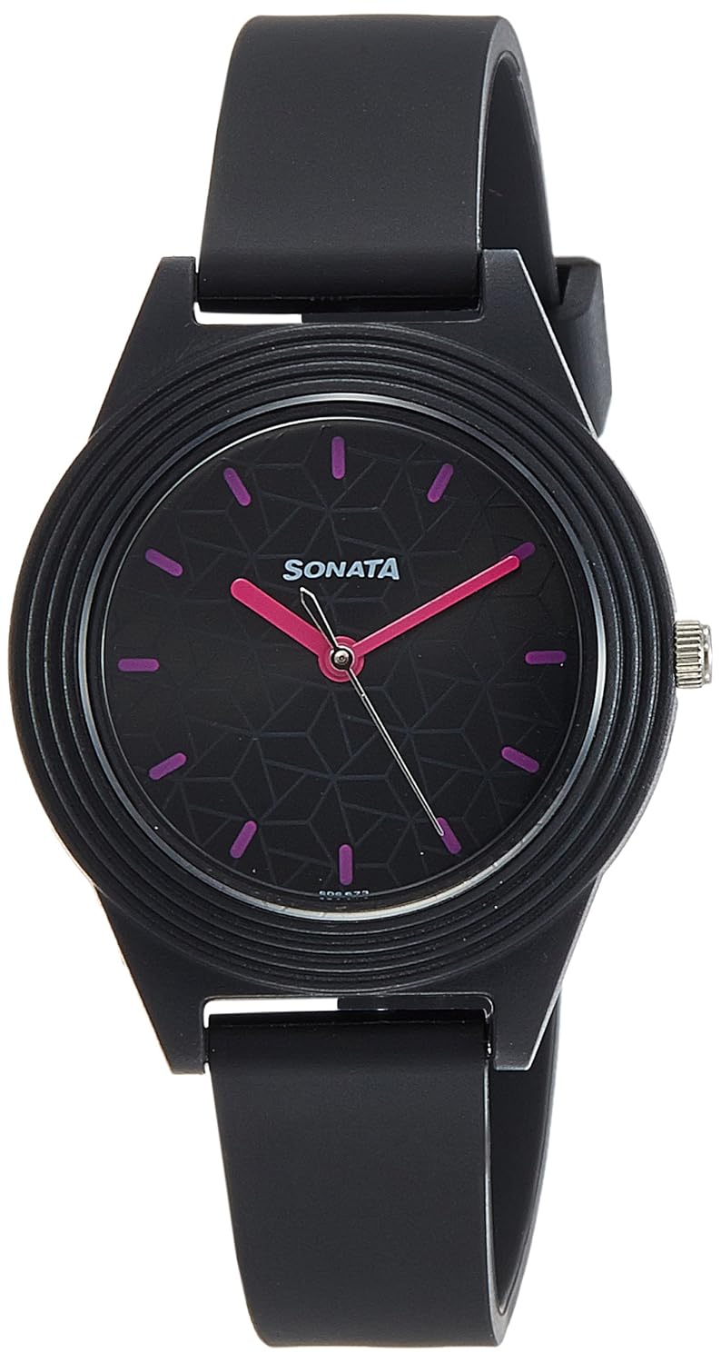 Sonata Analog Black Dial Girl’s Watch NM87024PP06/NN87024PP06W
