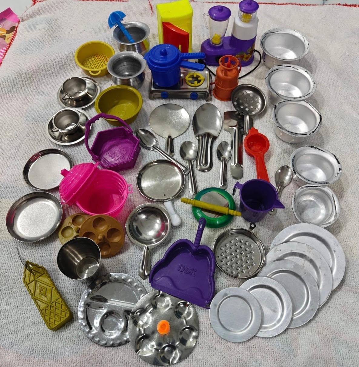 Tirtha Enterprises Miniature Stainless Steel with Aluminium Kitchen Toy Set for Kids